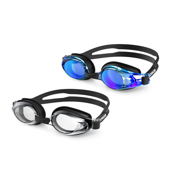 ZIONOR® 2 Packs G8 Swim Goggles UV Protection Anti-fog Leakproof for Adult