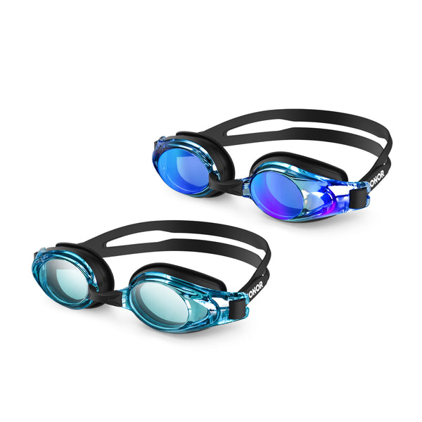 ZIONOR® 2 Packs G8 Swim Goggles UV Protection Anti-fog Leakproof for Adult